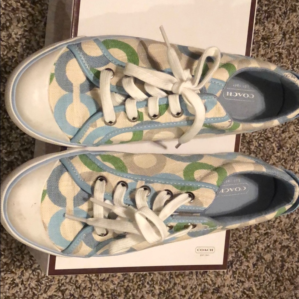 Size 9.5 Coach Tennis Shoes multicolored